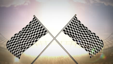 Checkered-flag-in-flashing-arena