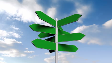 Green-signpost-against-blue-sky