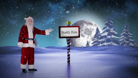 Santa-standing-at-the-north-pole