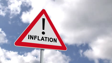 Inflation-sign-against-blue-sky-