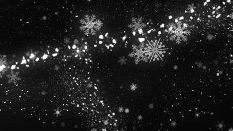 Glittering-snow-trail-of-light-on-black-background