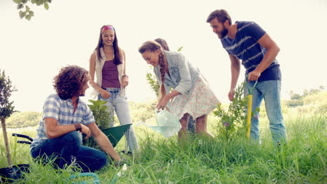 En-Formato-De-Alta-Calidad-Amigos-Felices-Jardinería-Para-La-Comunidad-