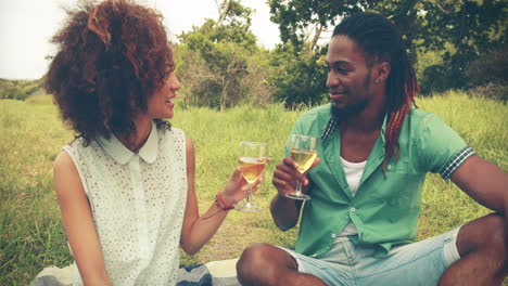 Young-couple-drinking-wine