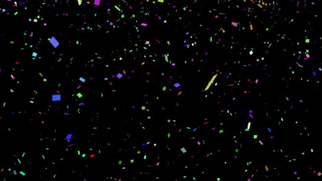 Colourful-confetti-falling-on-black-background
