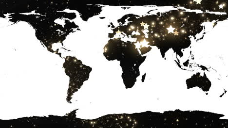 World-map-against-shimmering-star-background