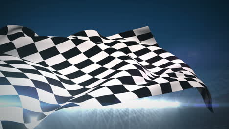 Checkered-flag-in-flashing-arena