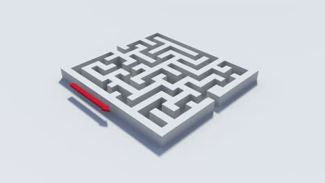 Rote-Linie,-Die-Um-Ein-Labyrinth-Herum-Auf-Die-Andere-Seite-Führt