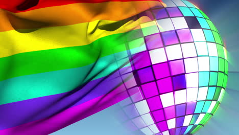 Discokugel-Dreht-Sich-Mit-Gay-Pride-Flagge