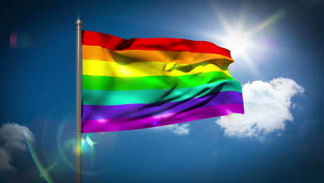 Rainbow-flag-blowing-in-the-breeze-