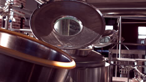 Panning-shot-of-brewery-interior