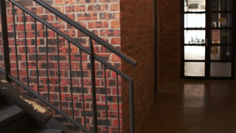 View-of-empty-metal-stairs-