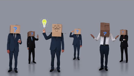 Team-of-businessman-hiding-head-with-box-