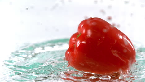 Red-pepper-falling-on-water