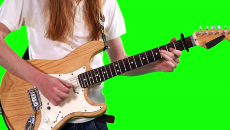 Guitarrista-Tocando-La-Guitarra-Eléctrica