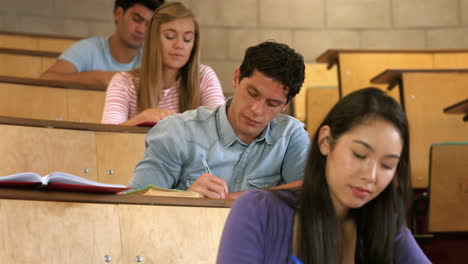 Close-up-view-of-students-working