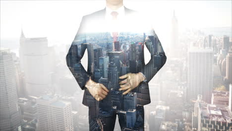 Businessman-with-city-and-skyscraper-overlay