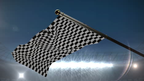 Checkered-flag-waving-in-arena