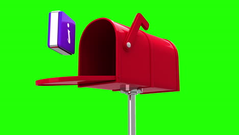 Information-symbol-in-the-mailbox-on-green-background