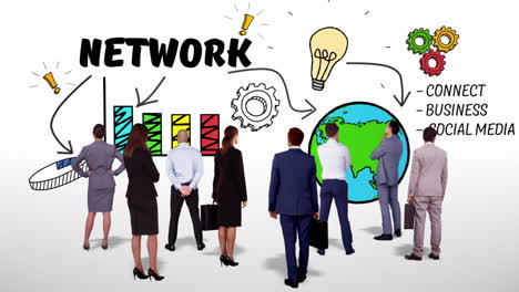 Geschäftsteam-Beobachtet-Brainstorming-Im-Netzwerk
