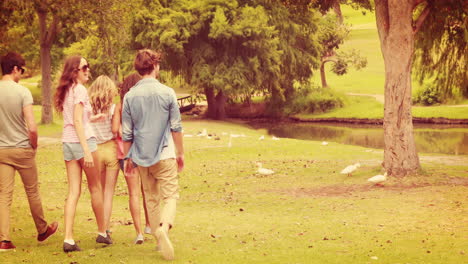 Group-of-friends-walking-in-the-park