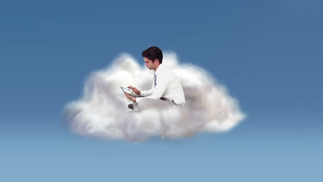 Empresario-Usando-Tableta-En-La-Nube