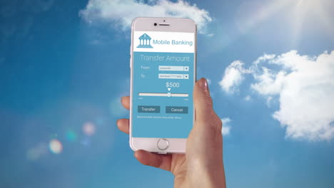 Frau-Nutzt-Mobile-Banking-Auf-Ihrem-Telefon