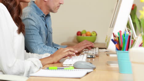 Focused-casual-business-workers-using-computer