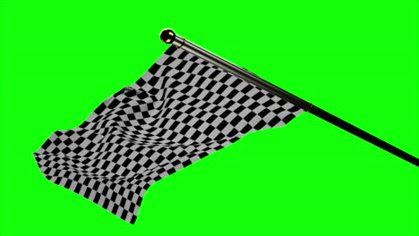 Checkered-flag-waving-on-green-screen