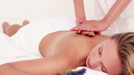 Masseuse-massaging-her-client-back-