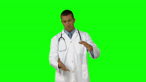 Doctor-presenting-with-hands