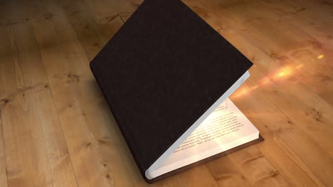 Book-opening-on-wooden-table