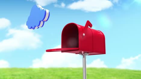 Cloud-symbol-in-the-mailbox-on-cloudy-background