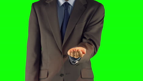 Businessman-presenting-with-hand