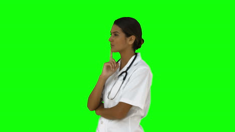 Nurse-standing-and-thinking