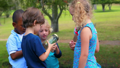 Children-looking-at-glass-container-