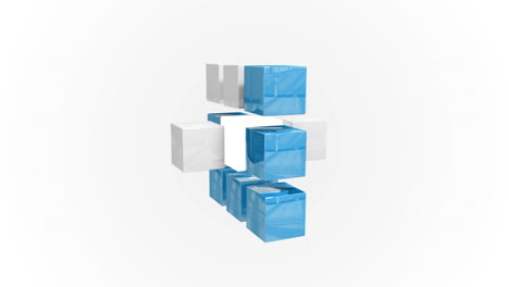 Cuadrícula-De-Cubo-Abstracto-Azul-Y-Blanco