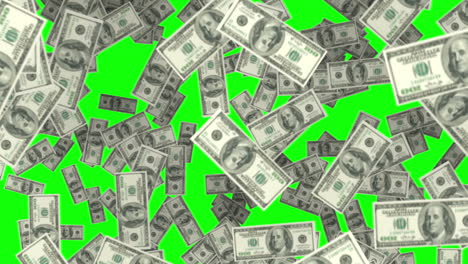 Raining-money-on-green-screen-background