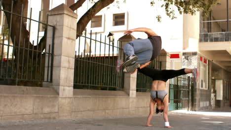 Friends-doing-parkour-