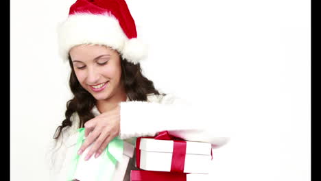 Happy-woman-holding-christmas-presents