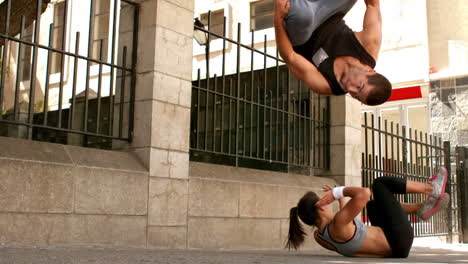 Friends-doing-parkour-