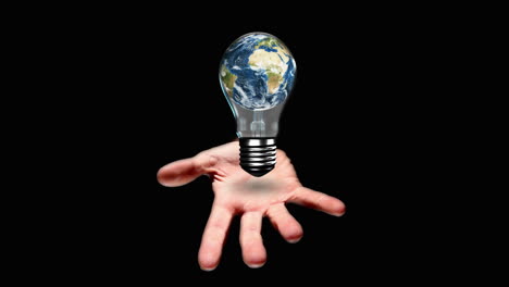 Hand-presenting-light-bulb-with-earth