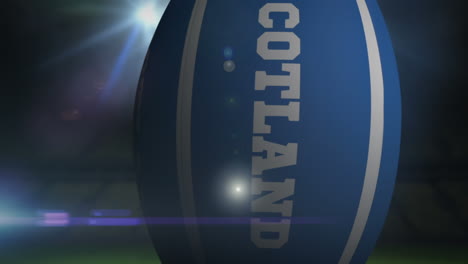 Scotland-rugby-ball-in-stadium-with-flashing-lights-