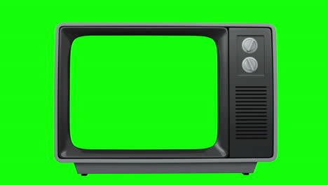 Old-fashioned-tv-with-green-screen