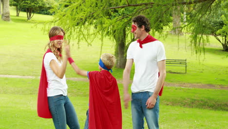 Family-pretending-to-be-superhero