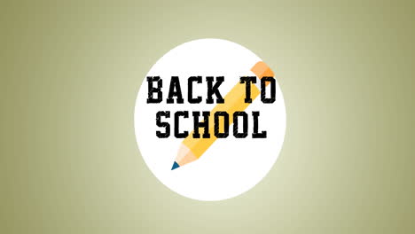 Animation-of-back-to-school-text-banner-and-pencil-icon-against-brown-background