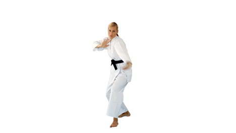 Woman-doing-martial-arts