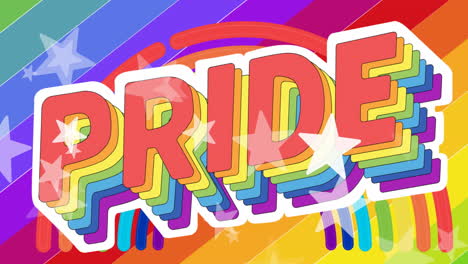 Animación-Del-Texto-Orgullo-Lgbtq-Y-Estrellas-Cayendo-Sobre-El-Fondo-Del-Arco-Iris