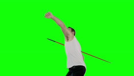 Athlete-man-practising-javelin-throwing