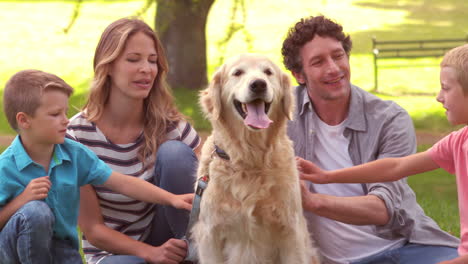 Familia-Con-Perro-En-El-Parque