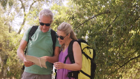 Pareja-Usando-El-Mapa-Para-Encontrar-El-Camino